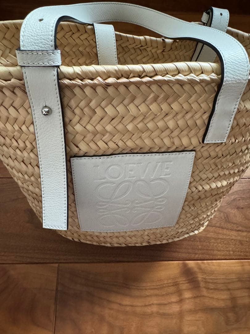 LOEWE かごバッグ ストロー レザー
