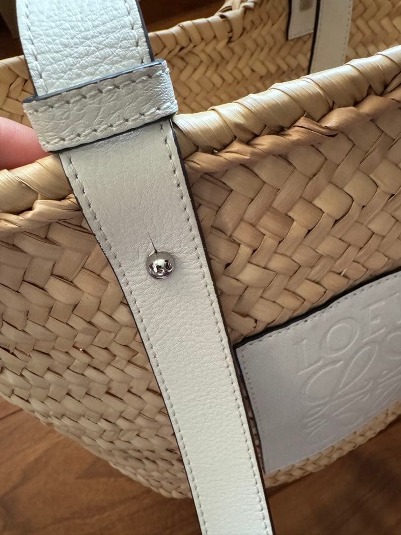 LOEWE かごバッグ ストロー レザー