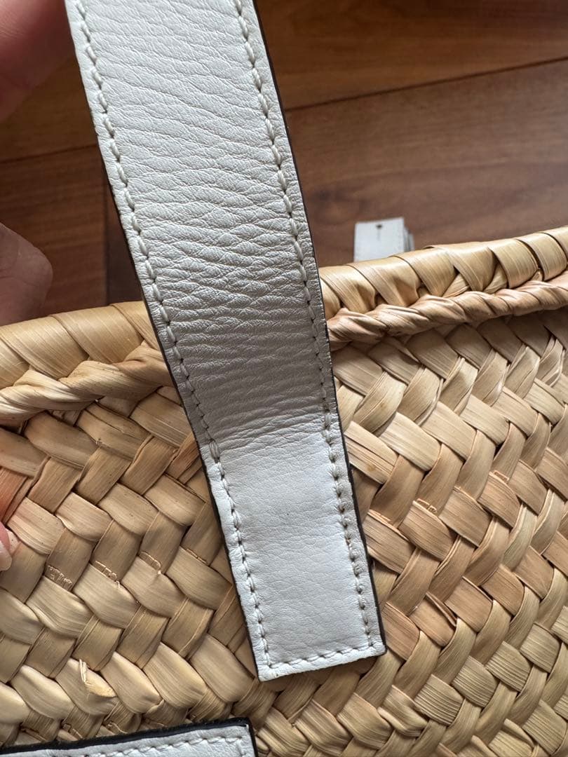 LOEWE かごバッグ ストロー レザー