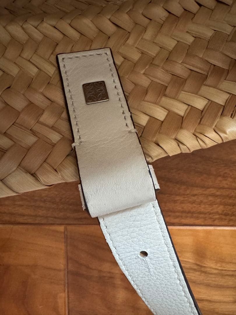 LOEWE かごバッグ ストロー レザー