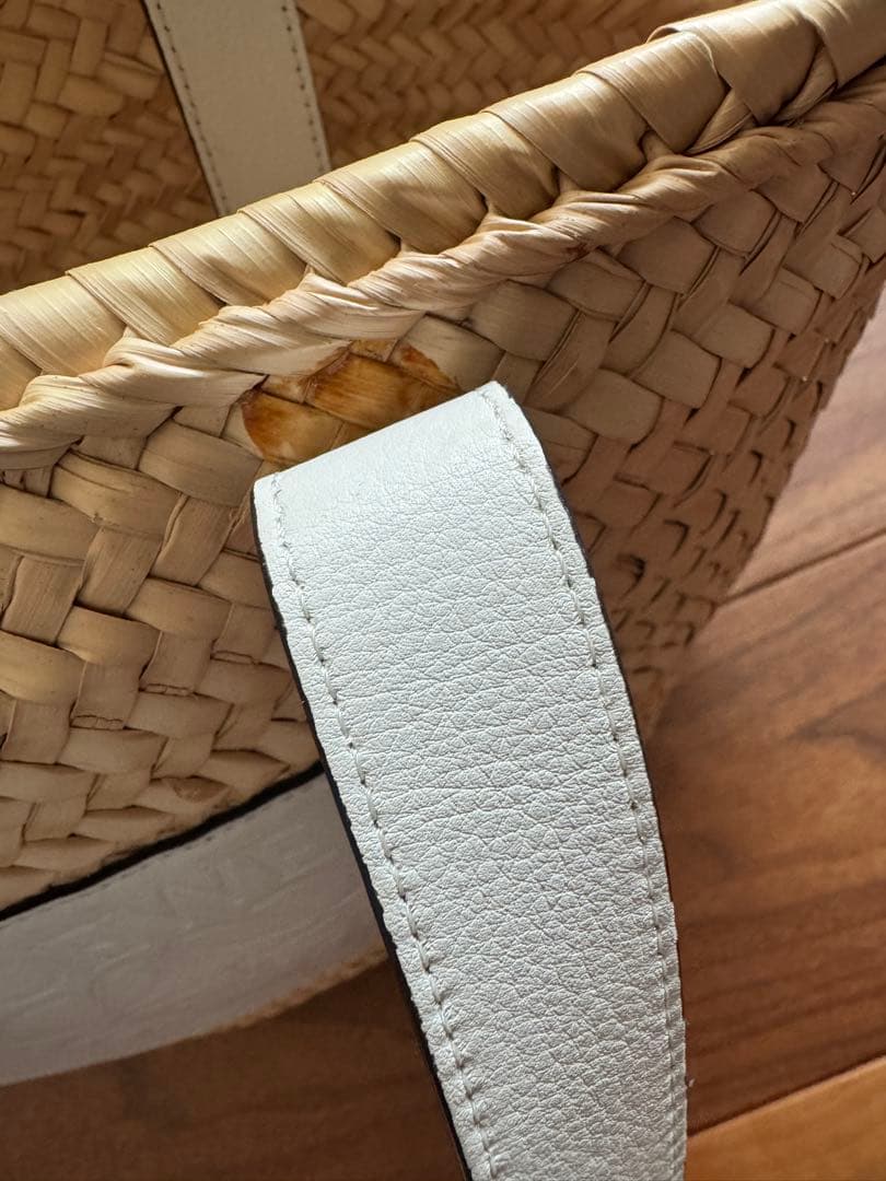 LOEWE かごバッグ ストロー レザー