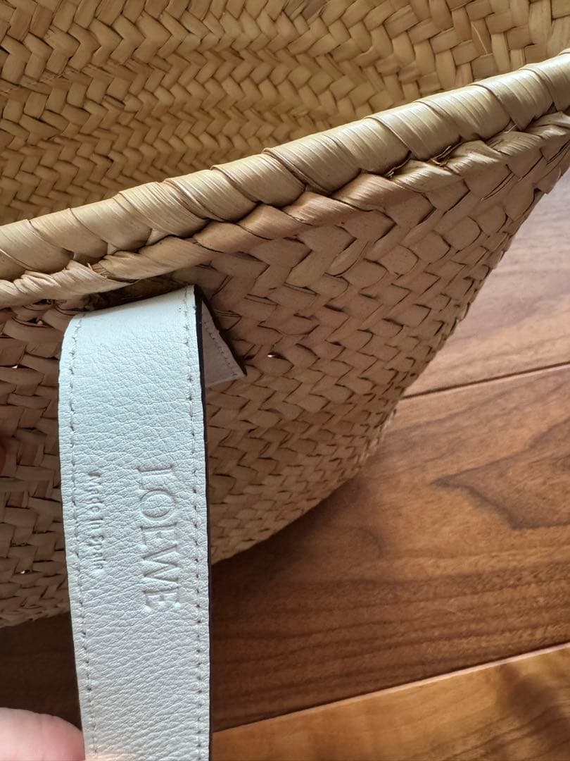 LOEWE かごバッグ ストロー レザー