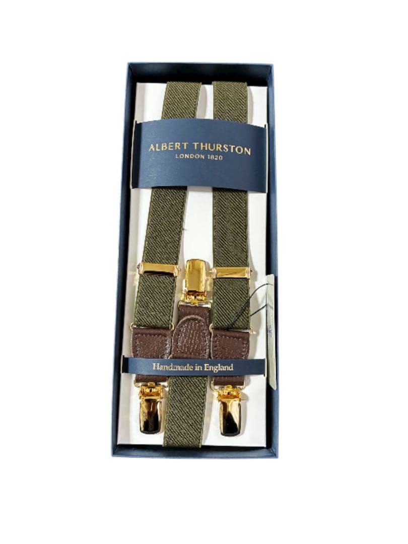 新品 正規品  Thurston 英国製 Yバック 25mmオリーブ