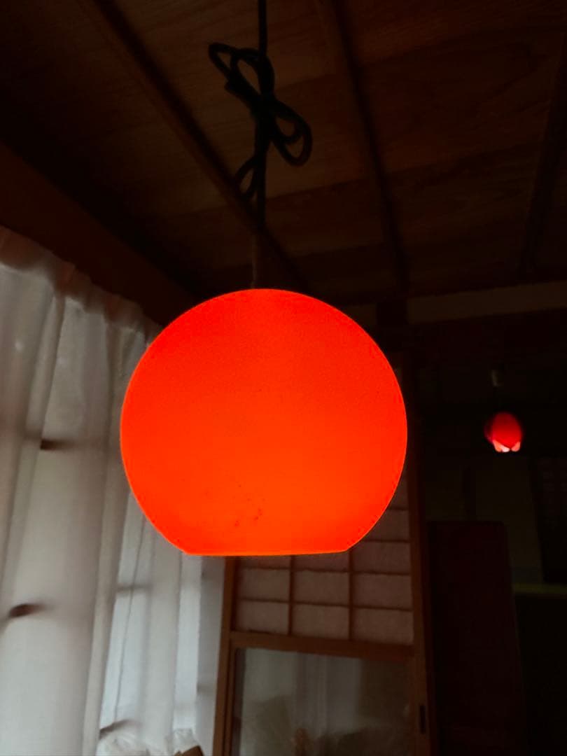 昭和レトロ　ペンダントライト　オレンジ　当時物　レトロ照明　極美品　レトロ