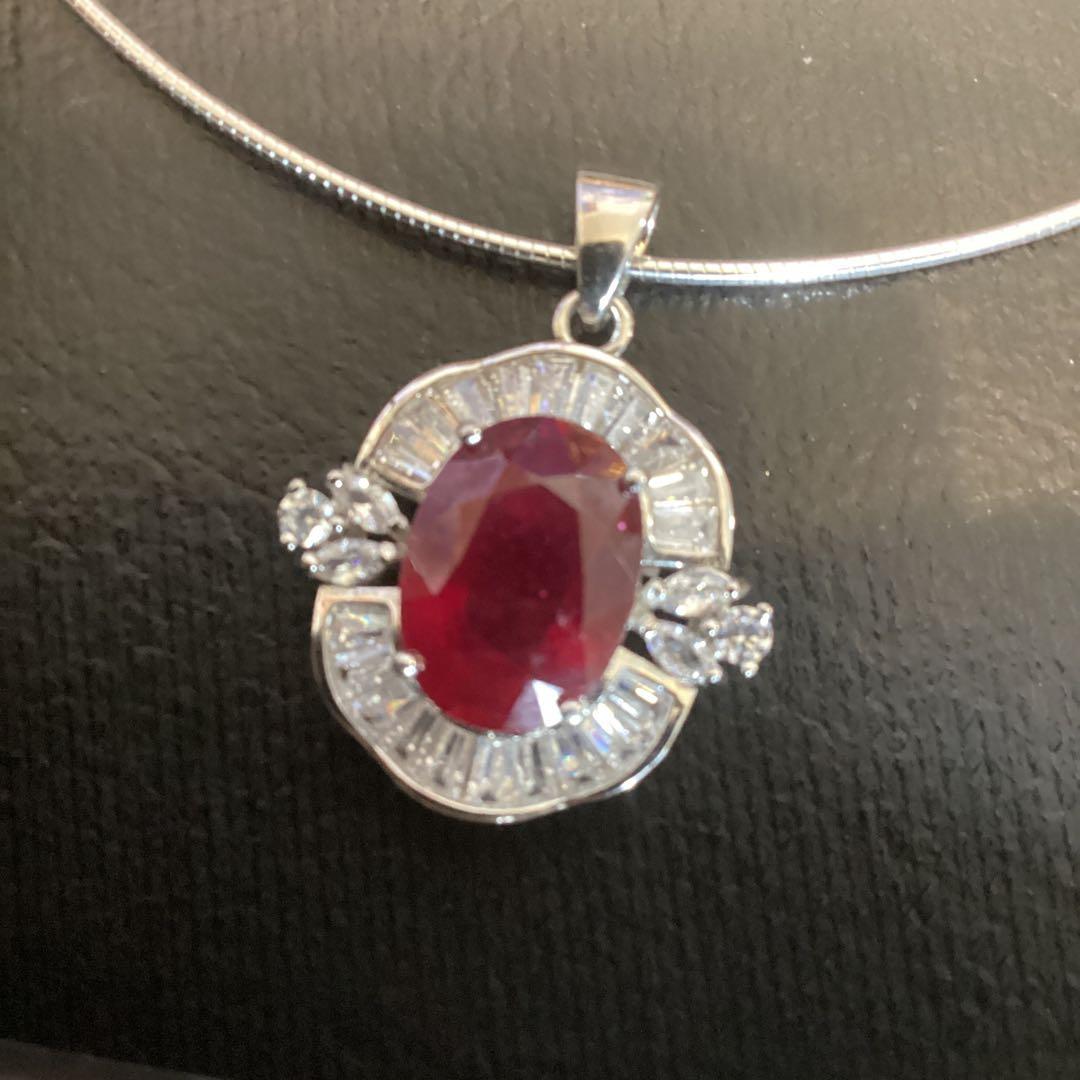 t*a様 天然ルビーサファイアエメラルドリング＆ネックレスセット　サイズ限定16