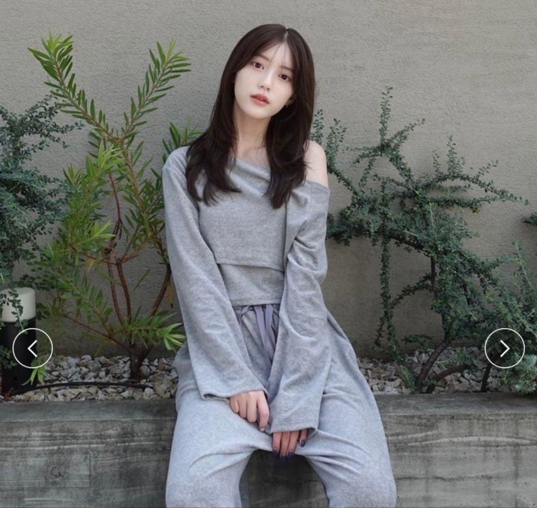 完売品 2026ssフレイアイディー クラッシュベロアレイヤードカットソー