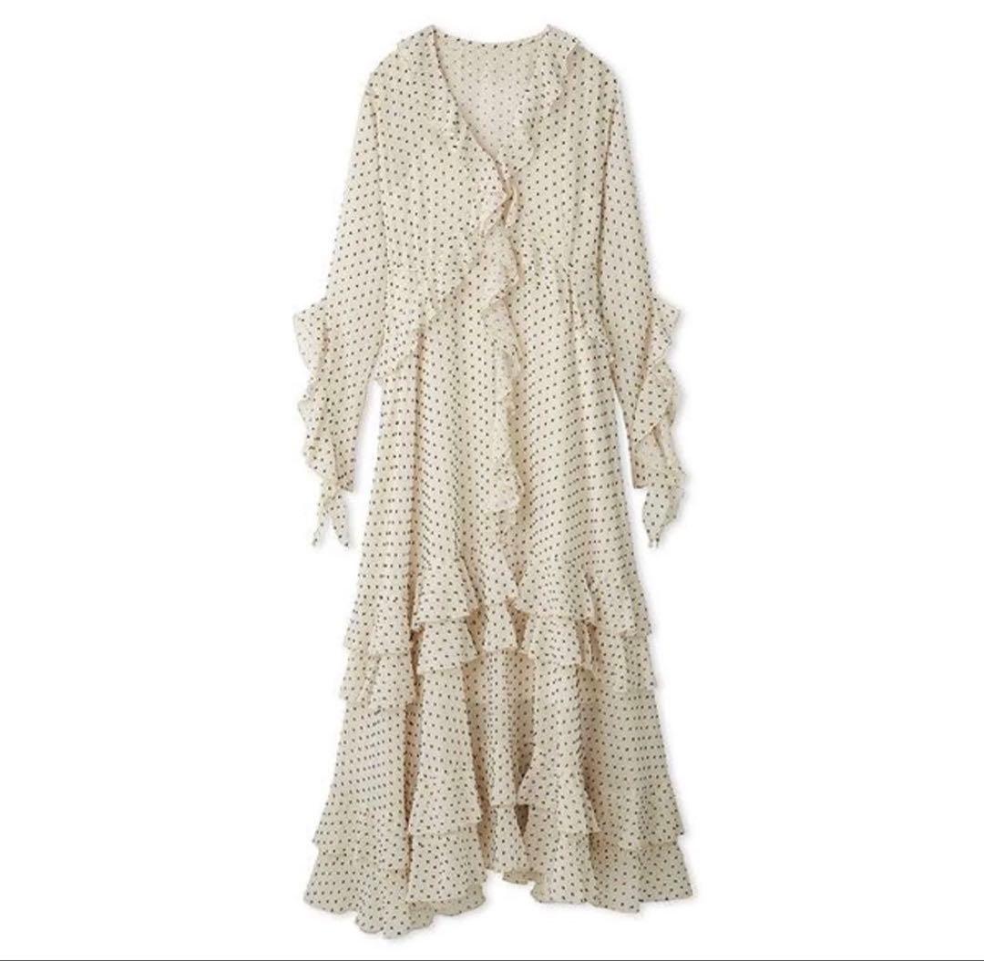 リリーブラウン フリルワンピース ドット