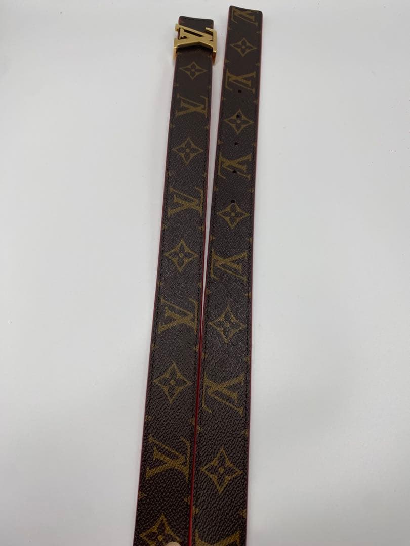 ルイヴィトン　ベルト　サンチュール　イニシャル　M9498　モノグラムLVレッド