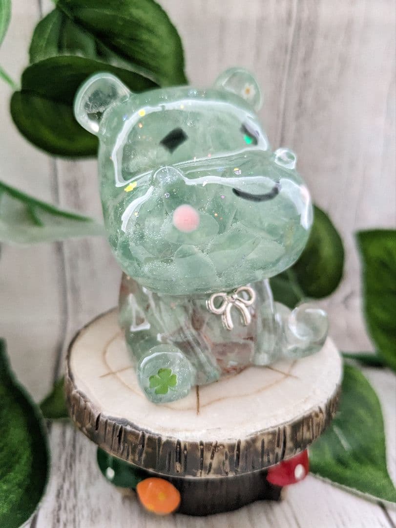 【つる927】レッドオーラクォーツのかめちゃん形オルゴナイト☆他３点