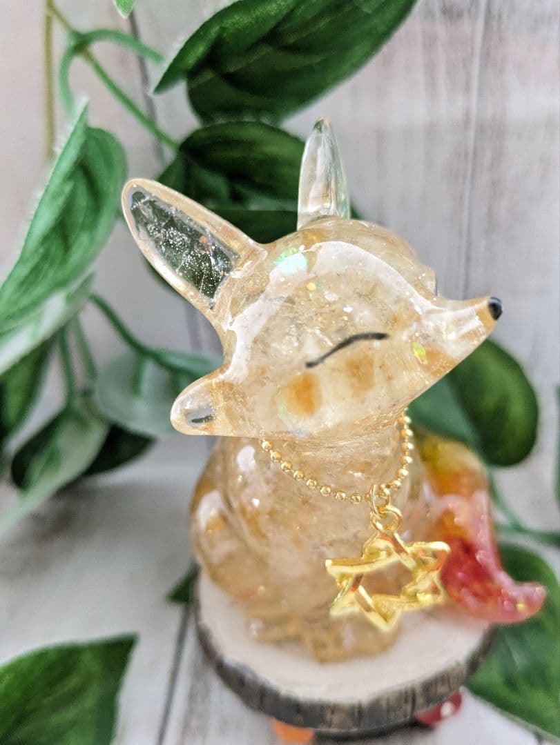 【つる927】レッドオーラクォーツのかめちゃん形オルゴナイト☆他３点