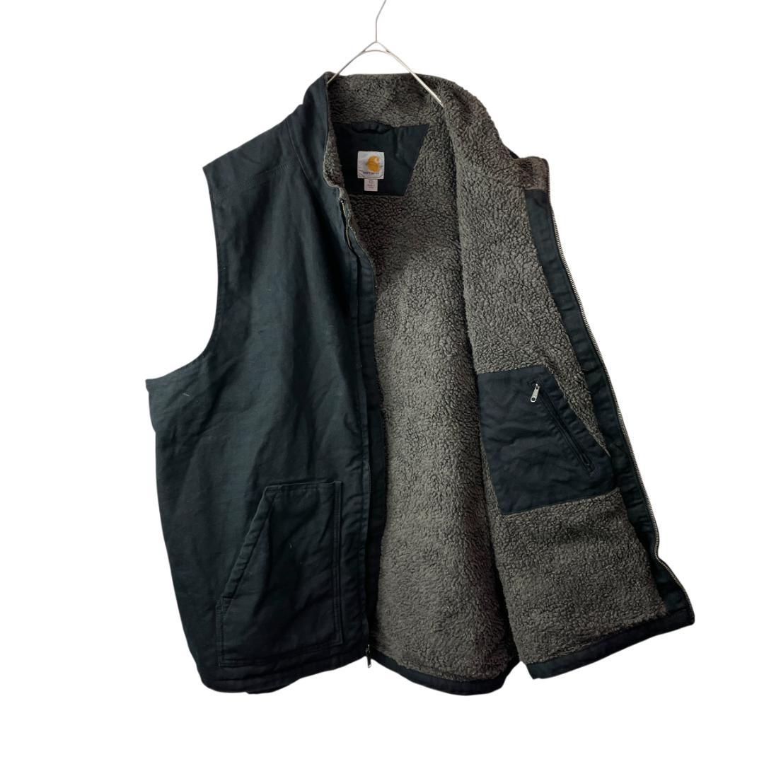 古着 カーハート ボア裏地 ダックベスト 黒 ブラック 超ビッグサイズ 3XL