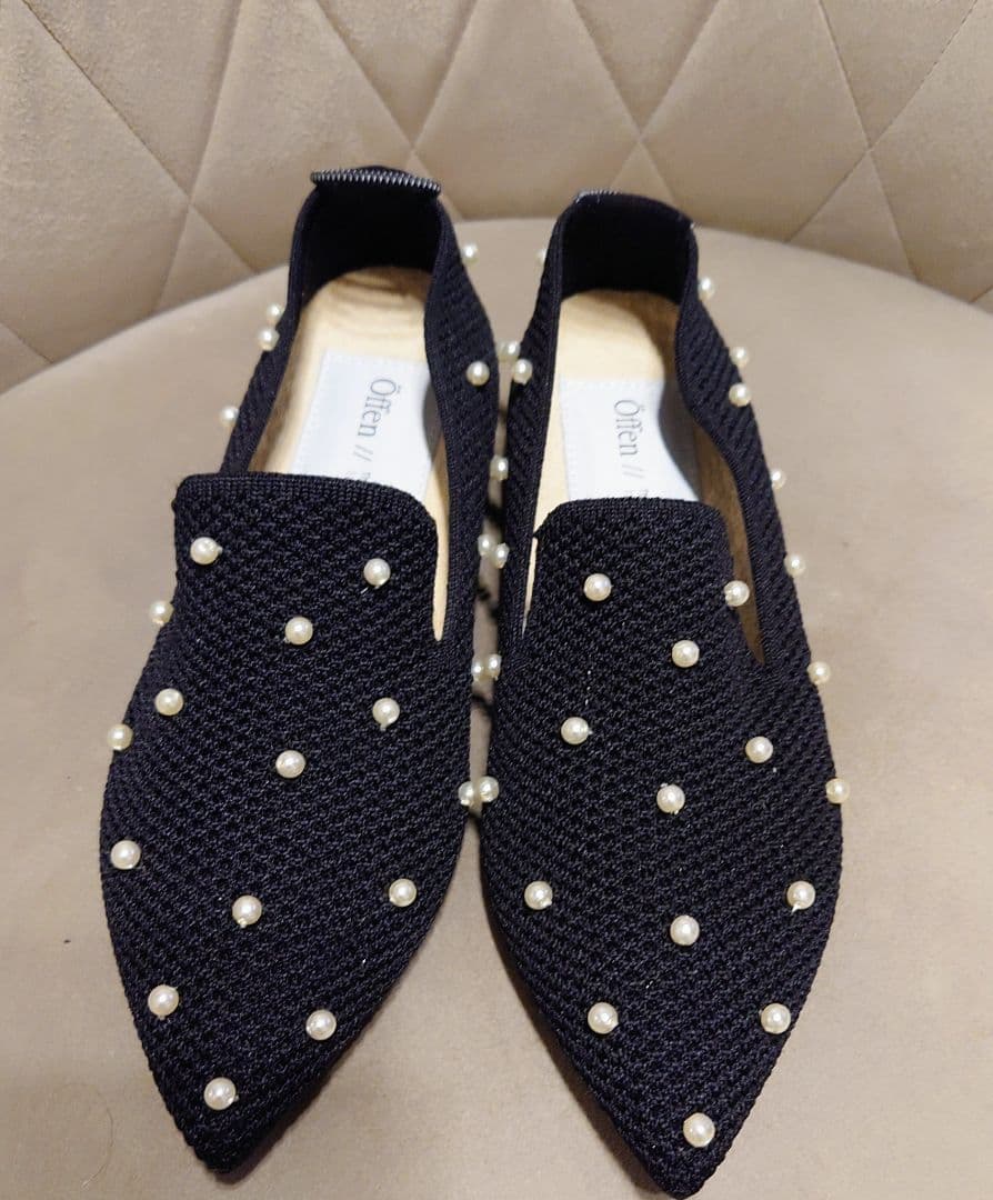 【美品】 オッフェン offen　パール フラットシューズ37