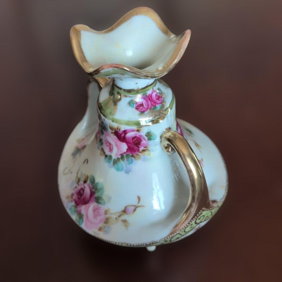 オールドノリタケ（ニッポン印）両手付薔薇花瓶