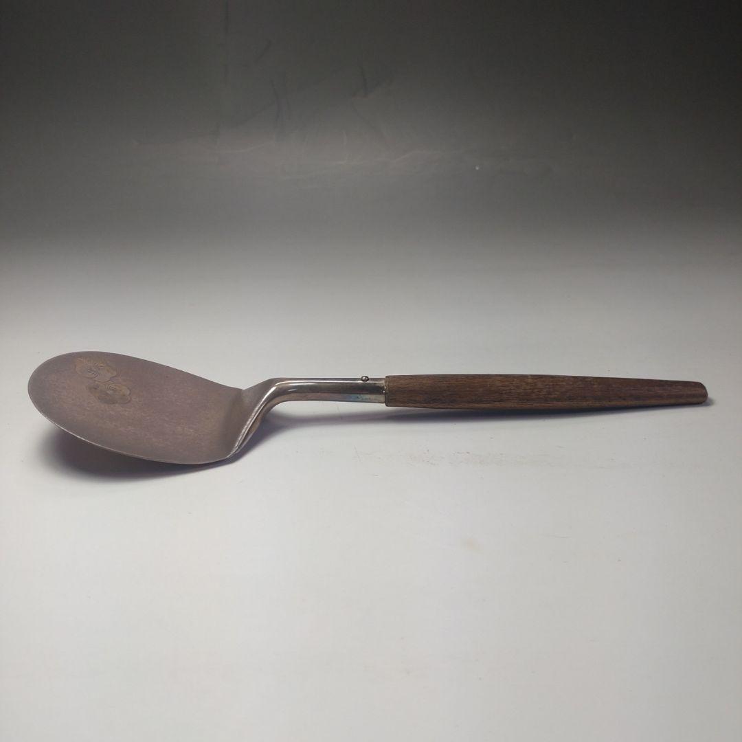 イ61 南鐐灰匙『金谷浄雲作』『淡々斎好　南鐐梅象嵌炉用灰匙』銀製　茶道具