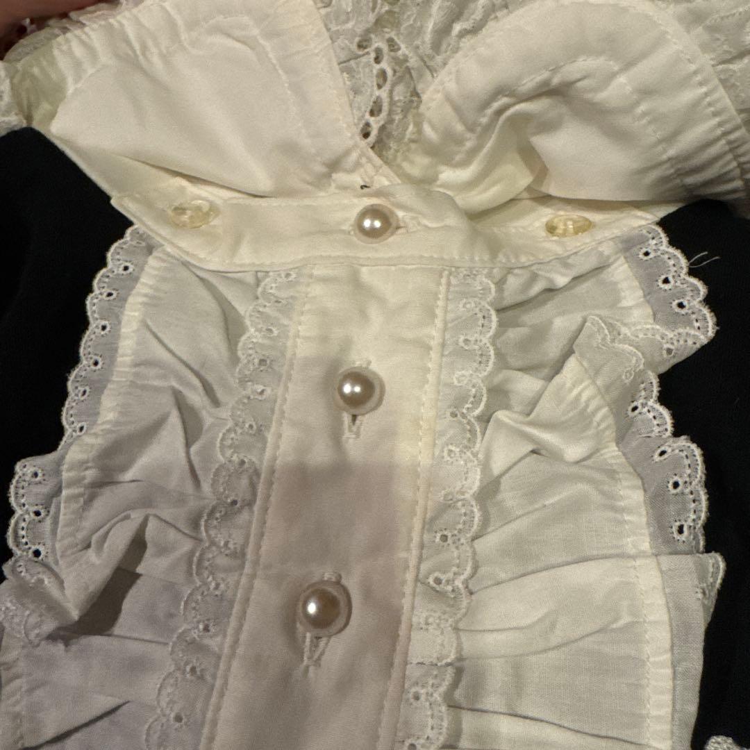 キャンディちゃん刺繍ジャボ付カットソー　白黒