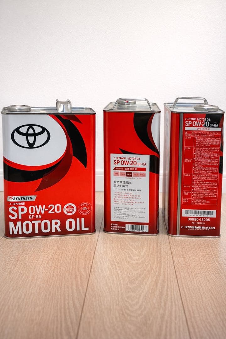 トヨタ純正 エンジンオイル SP 0W-20 GF-6A 4L 未使用3缶セット