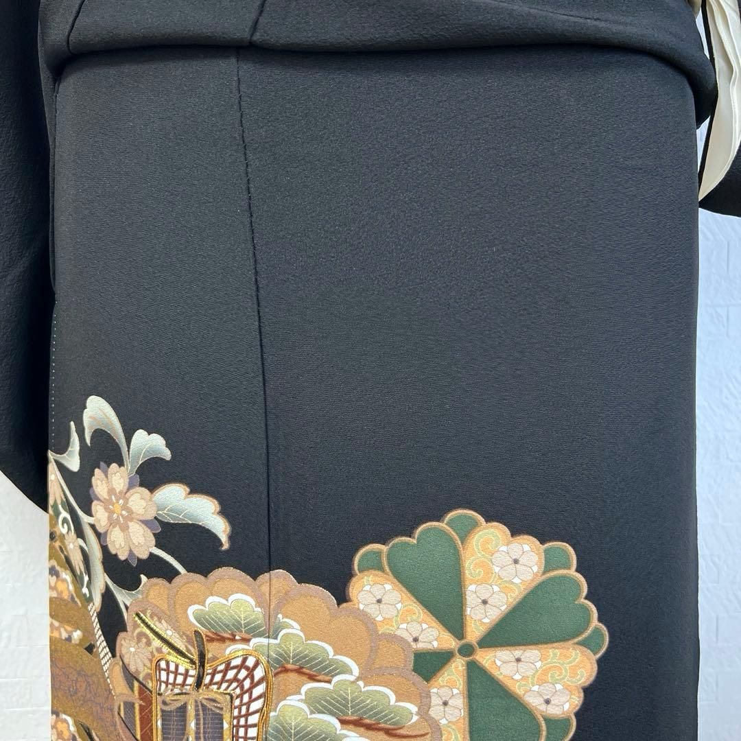478 黒留袖フルセット 正絹 違い鷹の羽 御所車 鳳凰 松坂屋 高級 結婚式