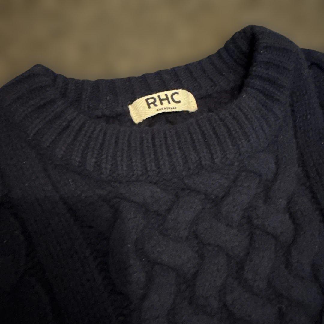 RHC ロンハーマン　メンズ　ケーブルニット　セーター　ネイビー