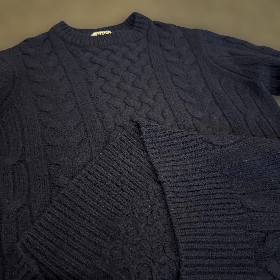 RHC ロンハーマン　メンズ　ケーブルニット　セーター　ネイビー