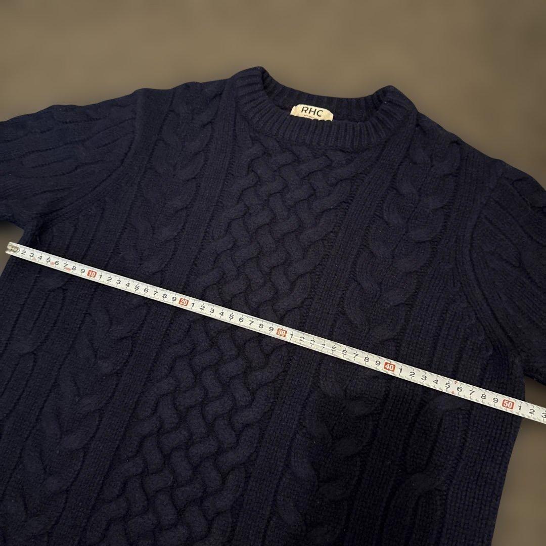 RHC ロンハーマン　メンズ　ケーブルニット　セーター　ネイビー