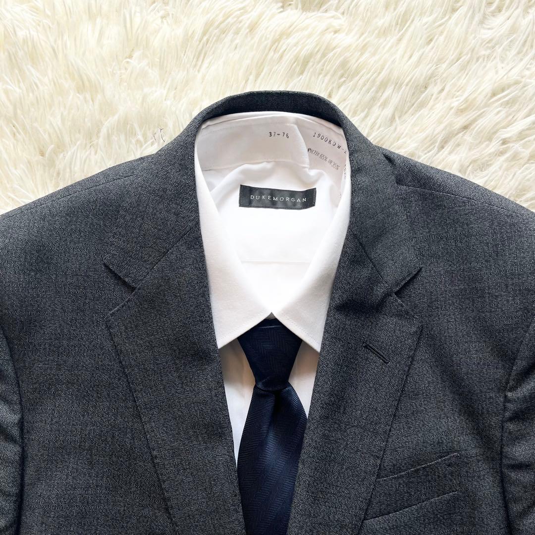 <ハンガー>LARDINI 新ロゴ ダークグレー ウール スーツ サイズ46