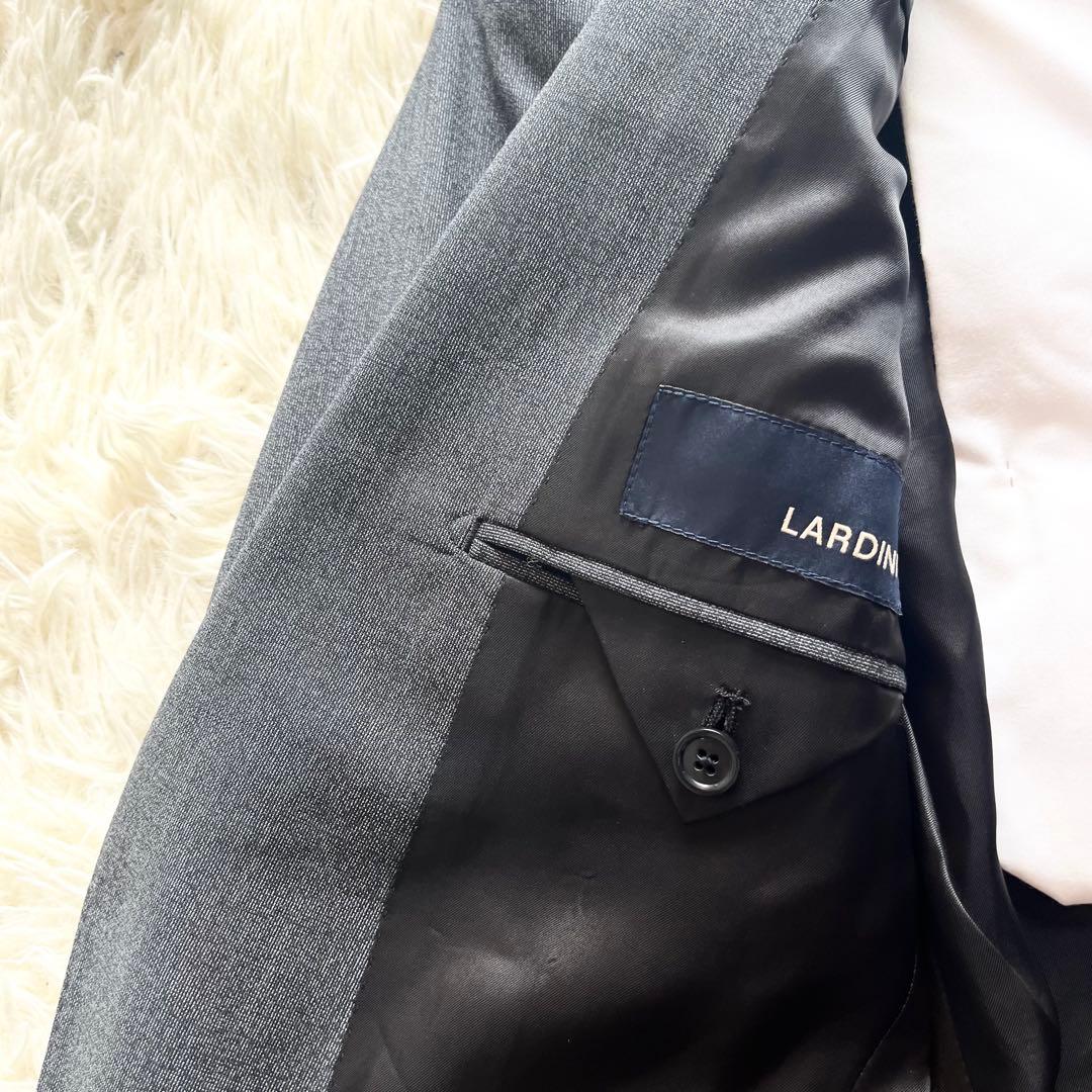 <ハンガー>LARDINI 新ロゴ ダークグレー ウール スーツ サイズ46