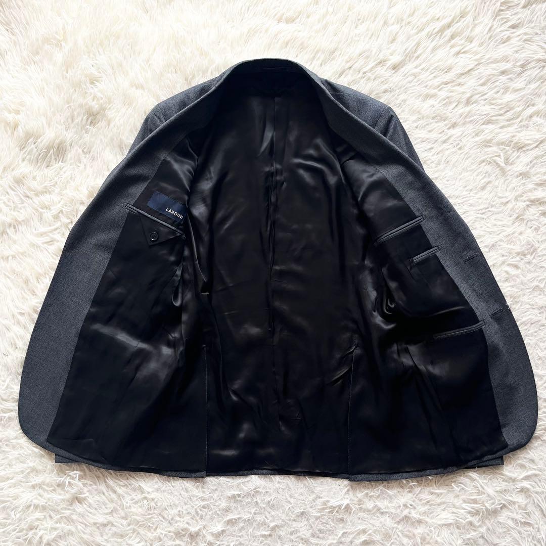 <ハンガー>LARDINI 新ロゴ ダークグレー ウール スーツ サイズ46