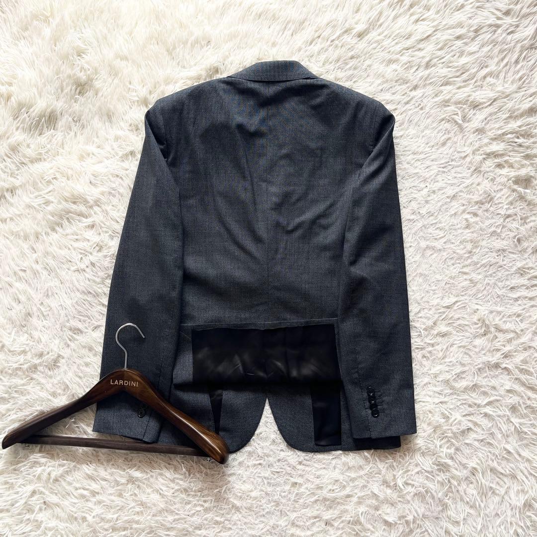 <ハンガー>LARDINI 新ロゴ ダークグレー ウール スーツ サイズ46
