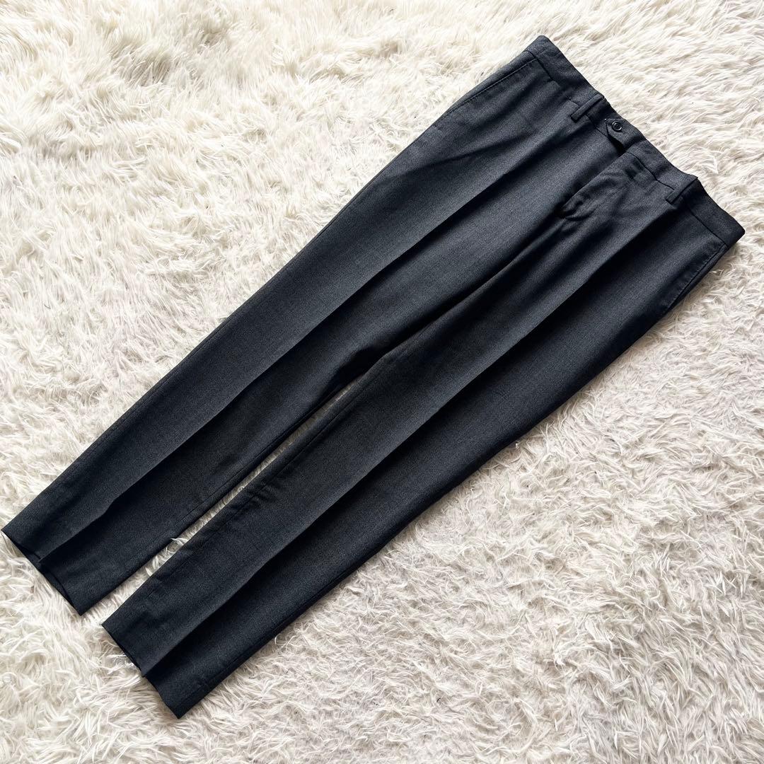 <ハンガー>LARDINI 新ロゴ ダークグレー ウール スーツ サイズ46