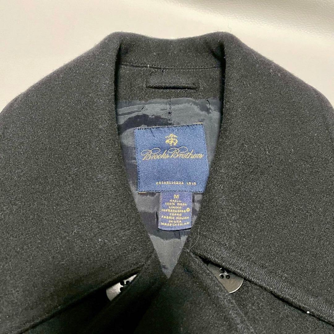 美品【ブルックスブラザーズ】ロロピアーナ ピーコート 黒 M ウール