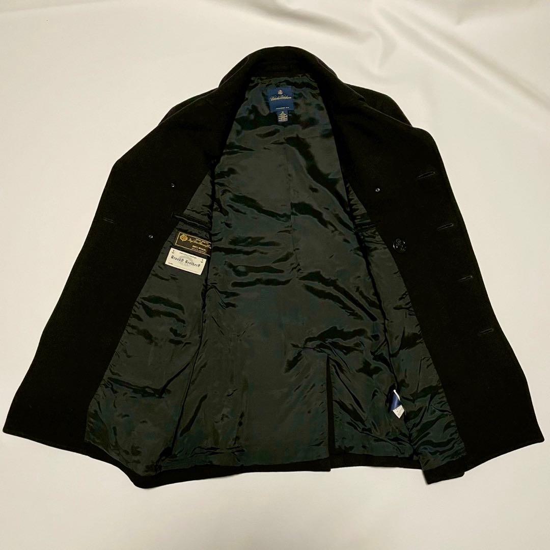 美品【ブルックスブラザーズ】ロロピアーナ ピーコート 黒 M ウール