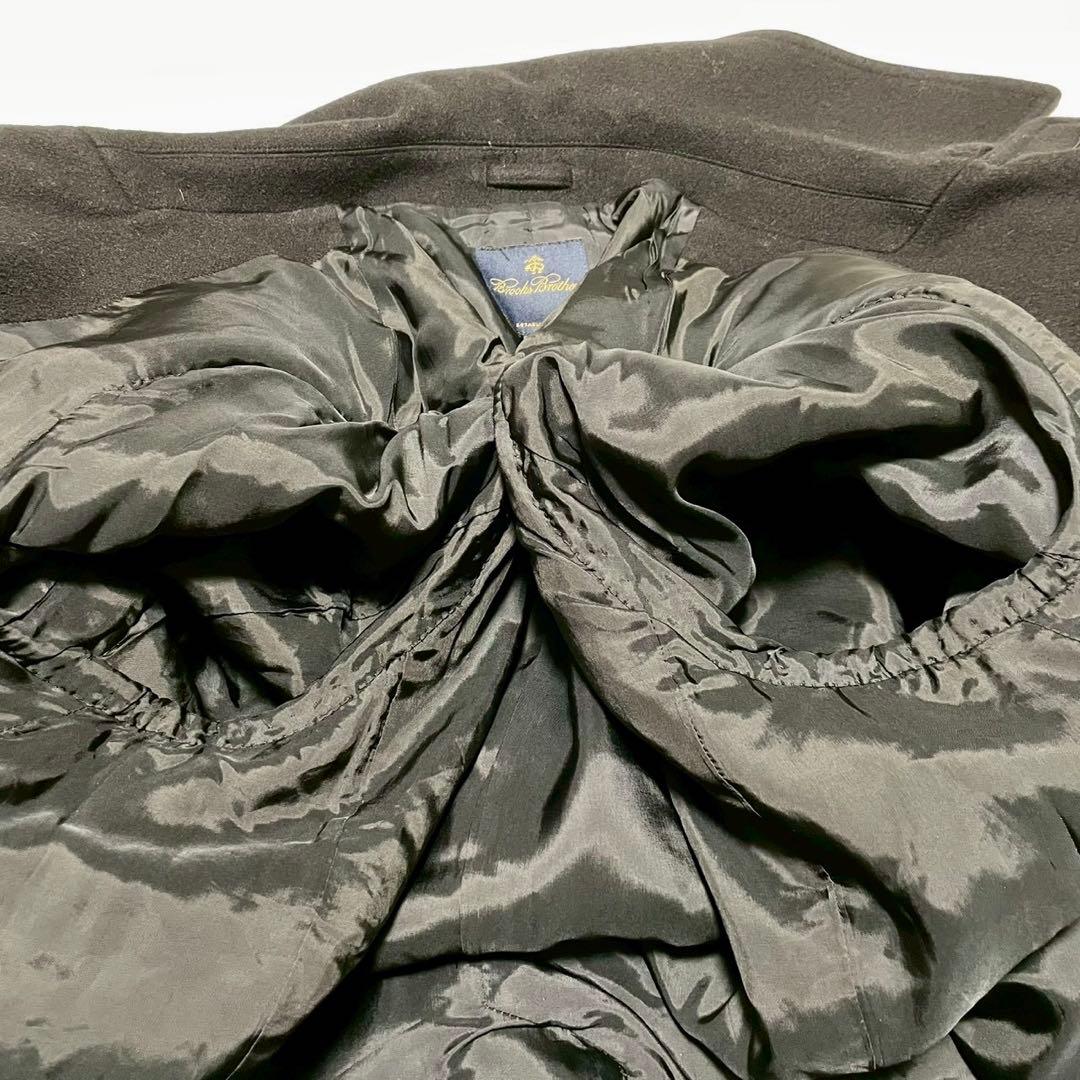 美品【ブルックスブラザーズ】ロロピアーナ ピーコート 黒 M ウール