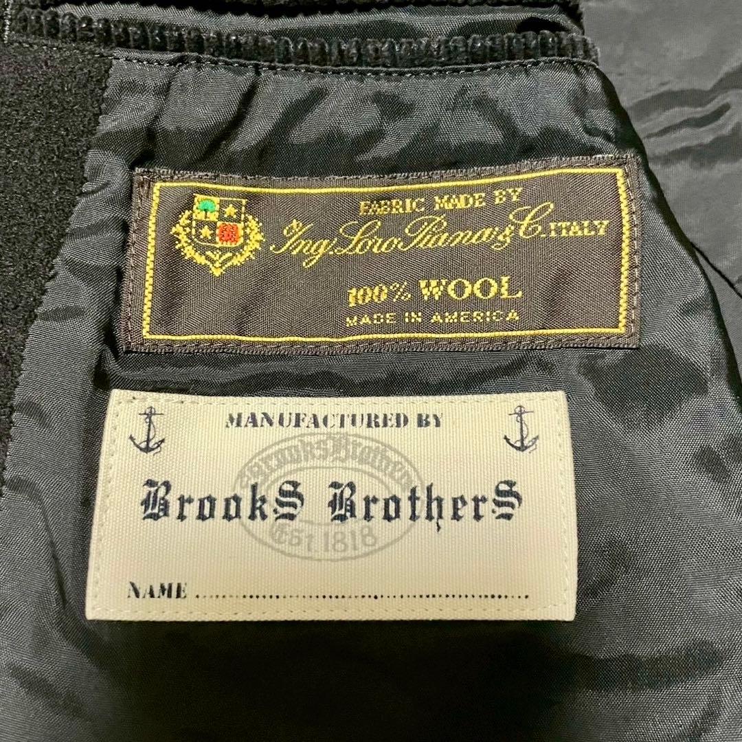 美品【ブルックスブラザーズ】ロロピアーナ ピーコート 黒 M ウール