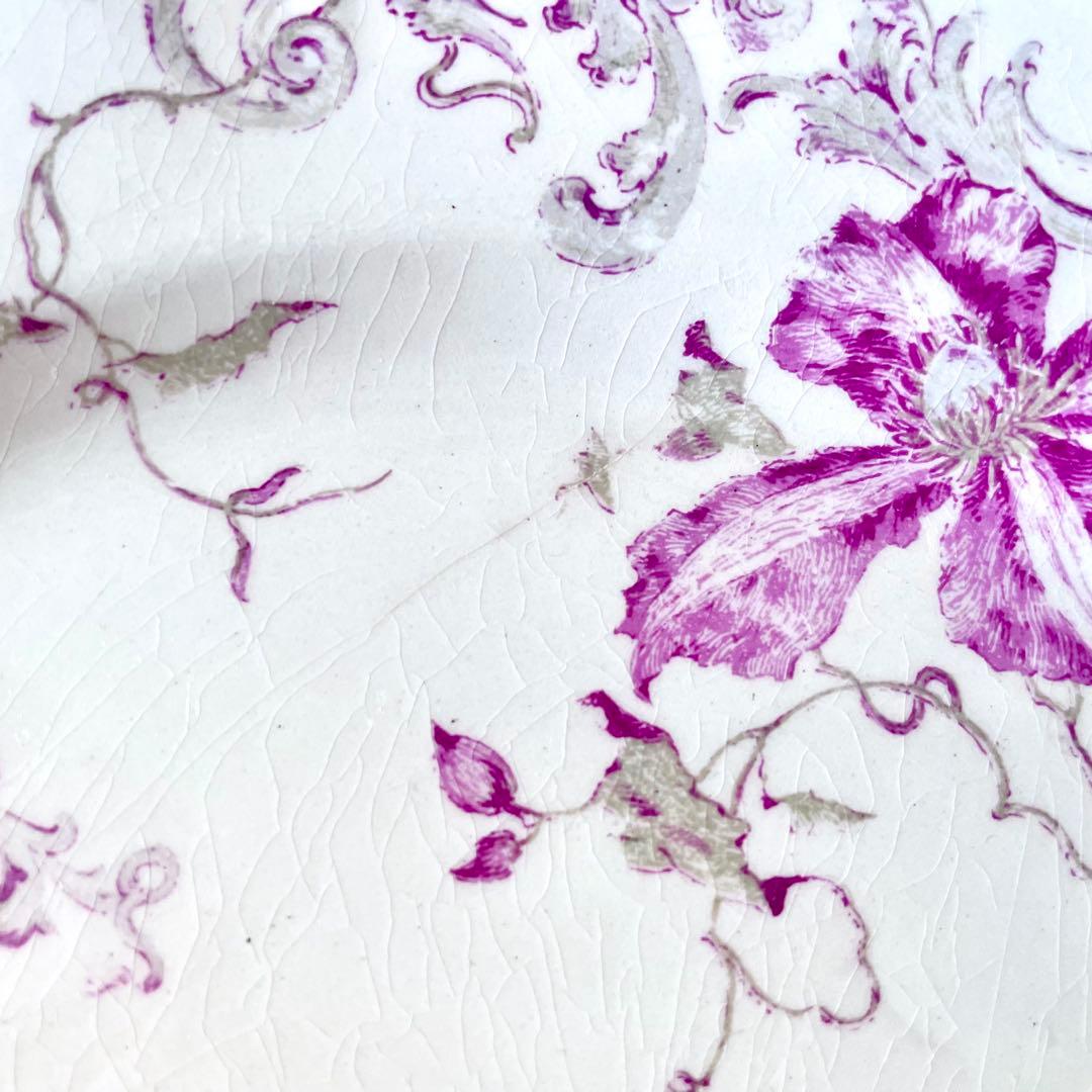 【レア】GIENジアン　REGENCE プレート　平皿　紫　フランスアンティーク