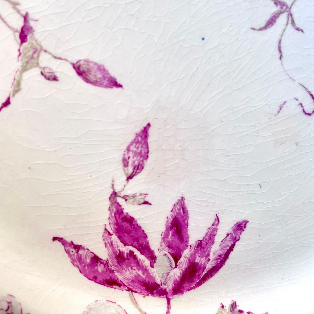 【レア】GIENジアン　REGENCE プレート　平皿　紫　フランスアンティーク