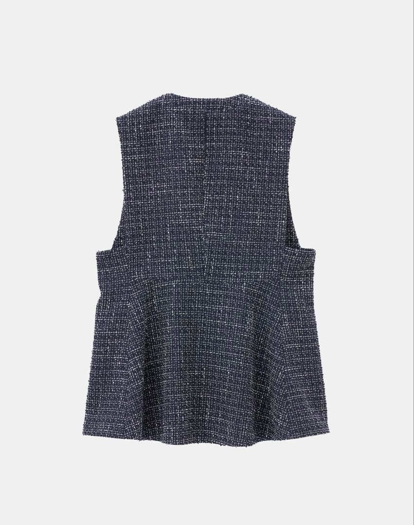 k.ake様】PLST ツイードペプラムジレ ベスト ツイード Ｍ　完売