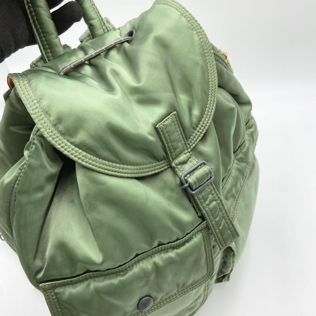 極美品　PORTER ポーター　タンカー　リュック　メンズ　カーキ　グリーン