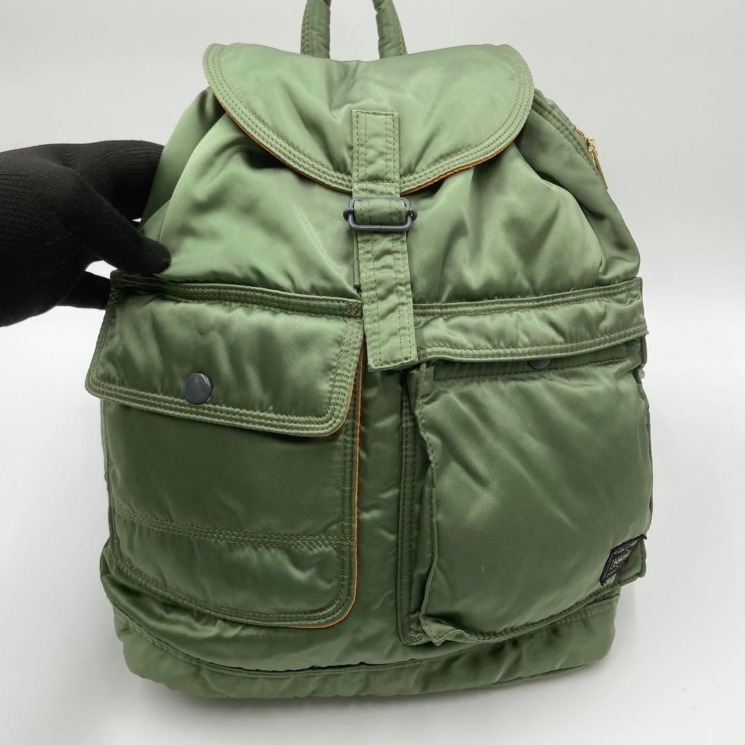 極美品　PORTER ポーター　タンカー　リュック　メンズ　カーキ　グリーン