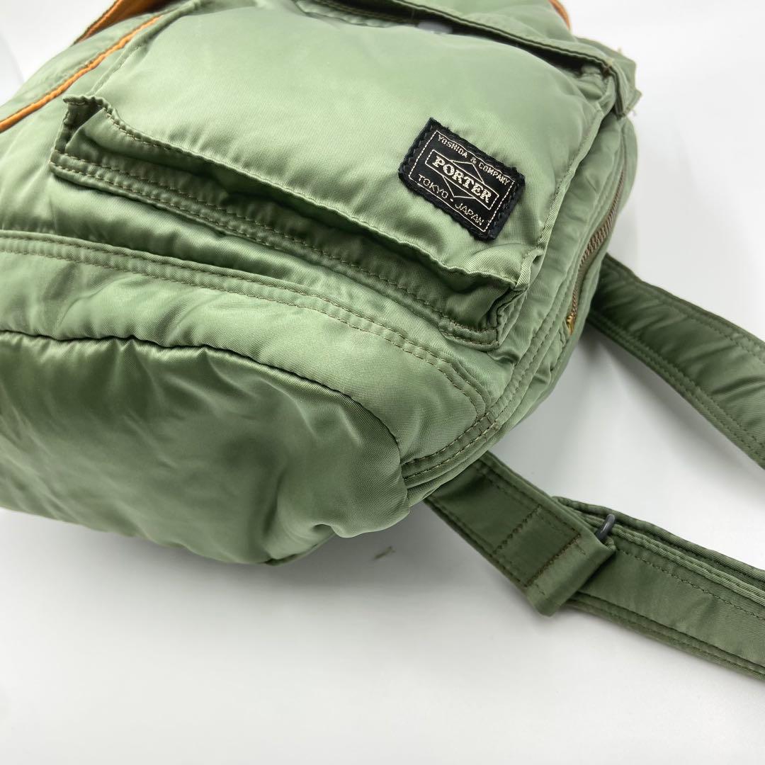 極美品　PORTER ポーター　タンカー　リュック　メンズ　カーキ　グリーン