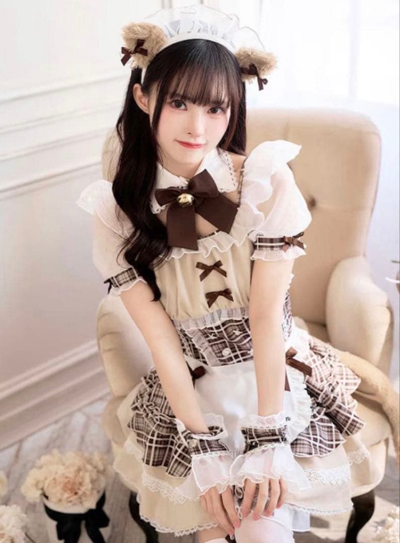 ロイヤルチェックキティメイド　オリジナルコスプレ9点セット　Malymoon
