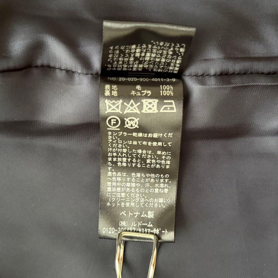 IENA 二重織りシャルムハーフコート　2Way ネイビー　38