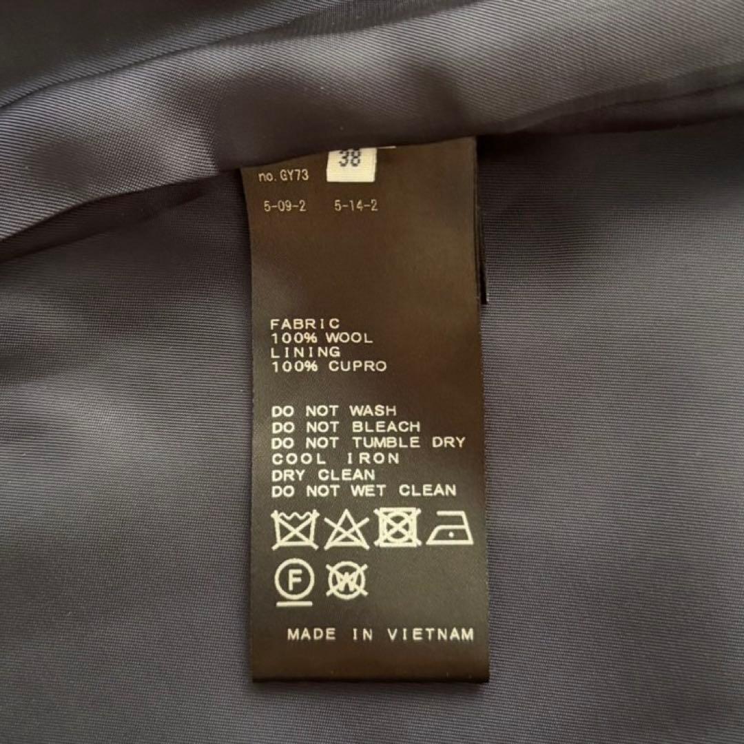 IENA 二重織りシャルムハーフコート　2Way ネイビー　38