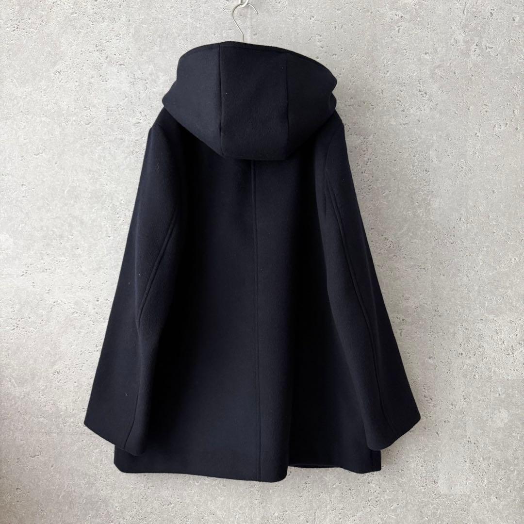 IENA 二重織りシャルムハーフコート　2Way ネイビー　38