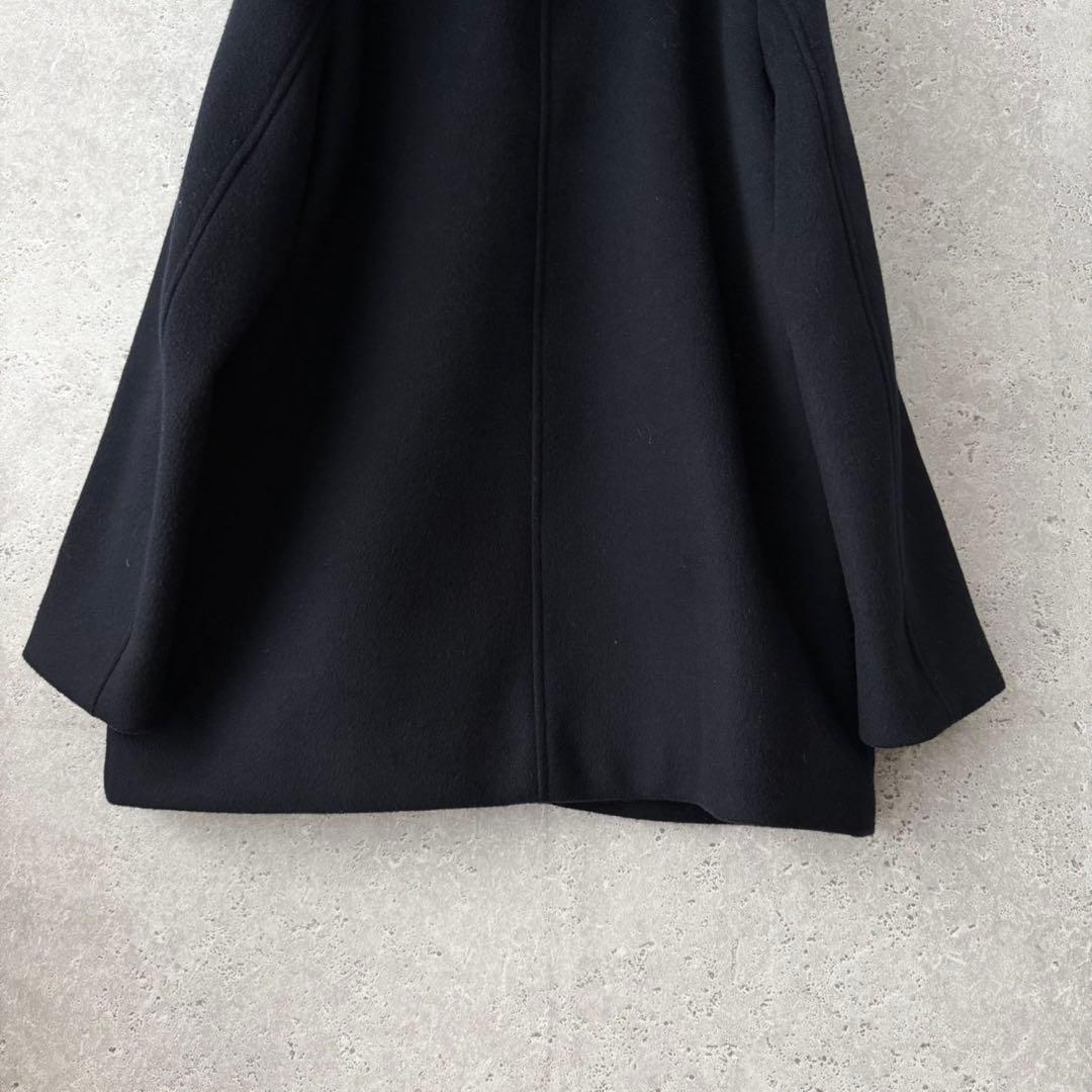 IENA 二重織りシャルムハーフコート　2Way ネイビー　38