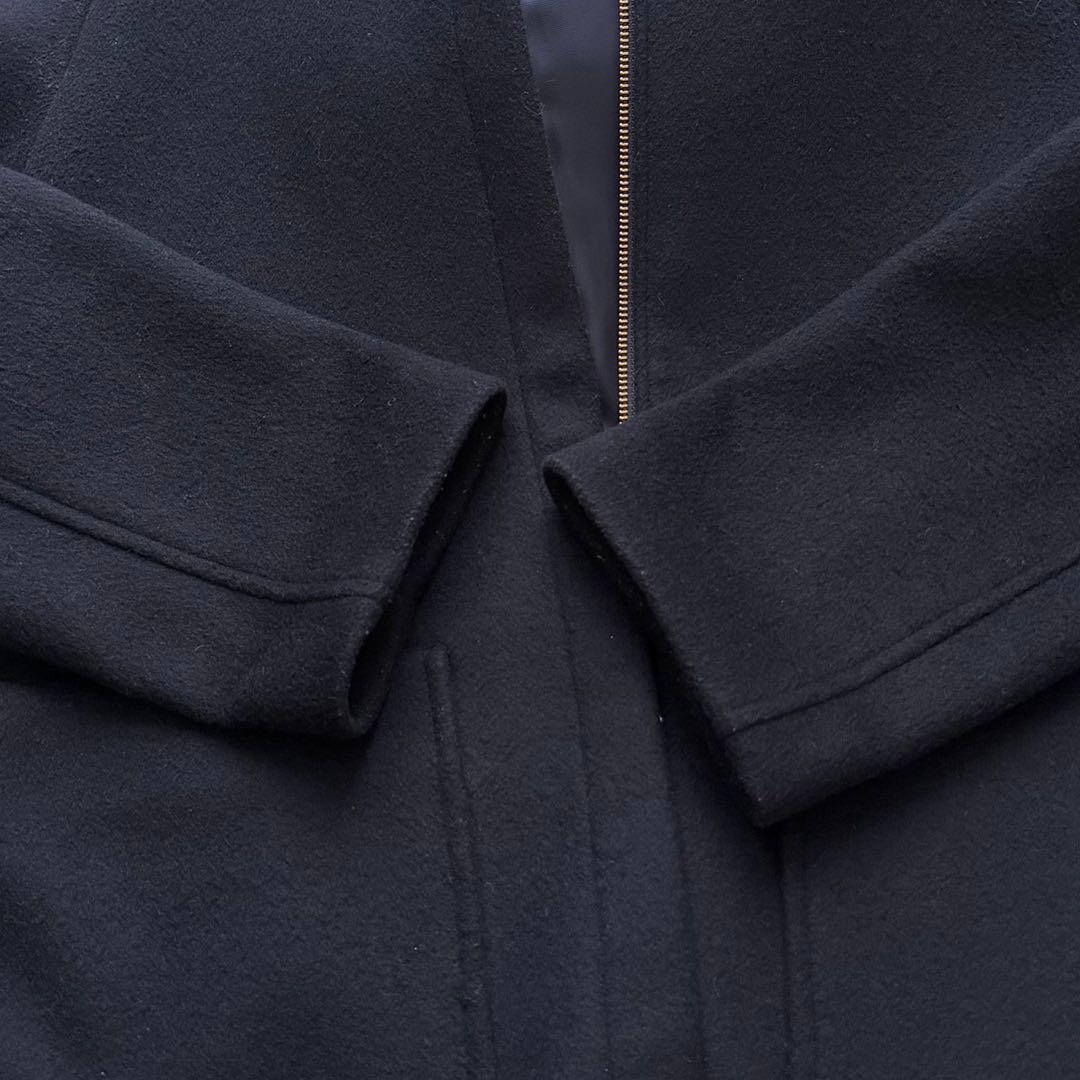 IENA 二重織りシャルムハーフコート　2Way ネイビー　38