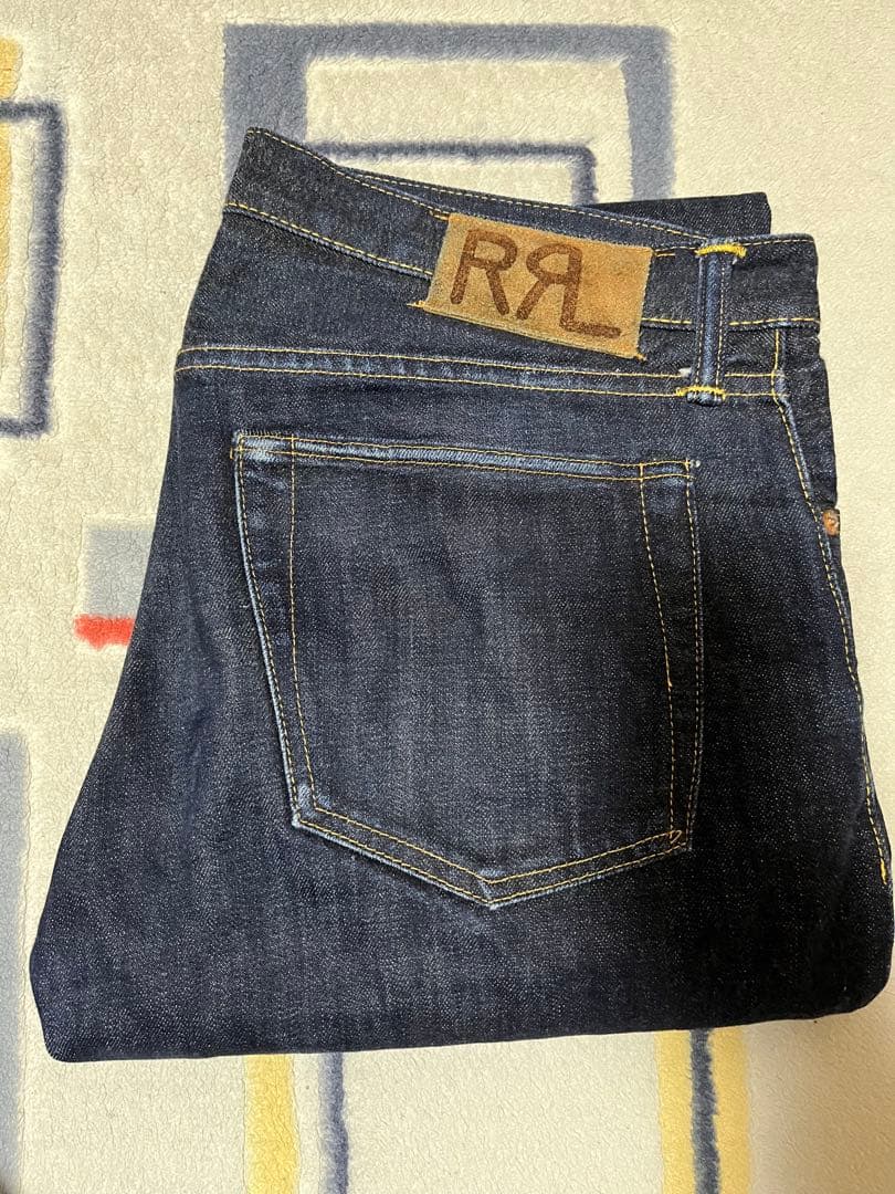 ダブルアールエル スリムフィット セルビッチ デニム