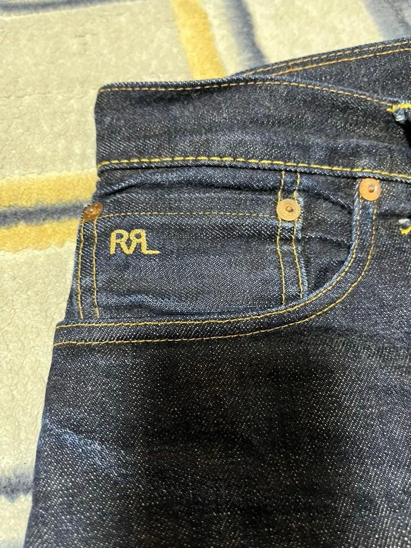 ダブルアールエル スリムフィット セルビッチ デニム