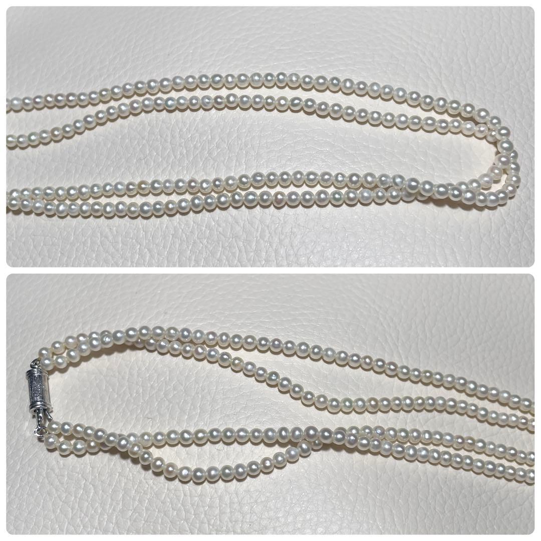 希少サイズ✨️ あこや真珠 パール ネックレス 約3mm 本真珠 2連 ベビー