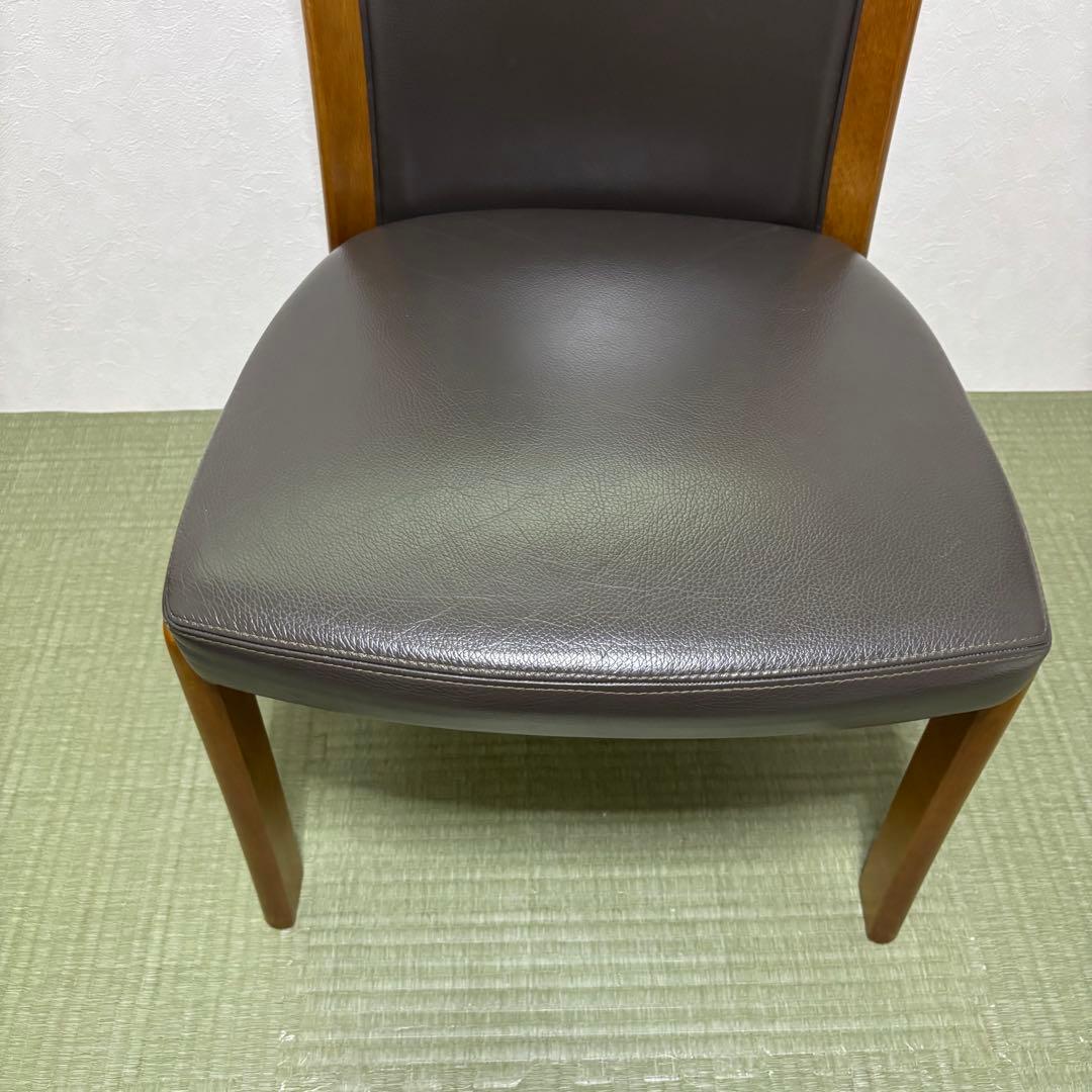 【浜本工芸】No.3800 ダイニングチェア1脚・本革・ナラ材・椅子・楢材無垢
