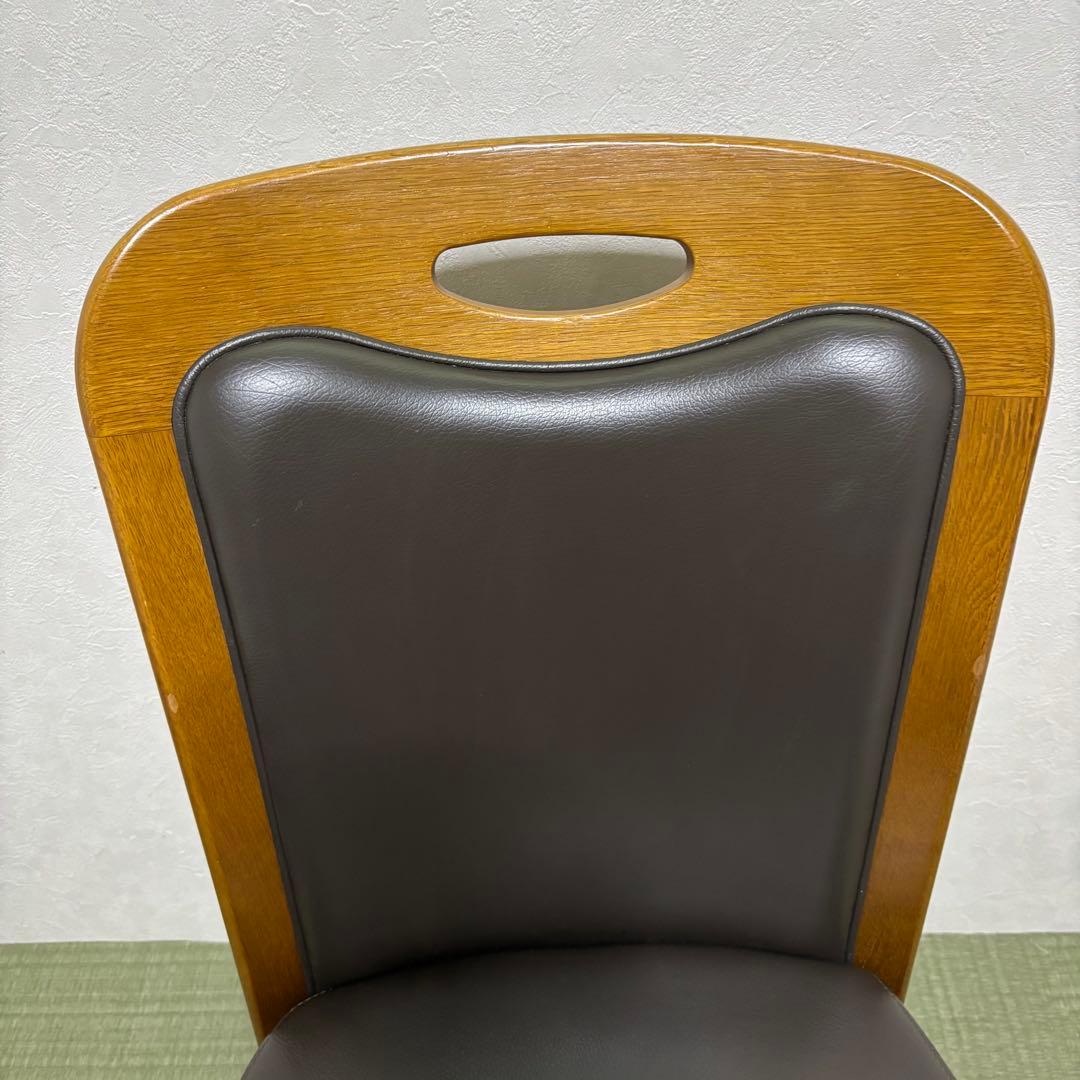 【浜本工芸】No.3800 ダイニングチェア1脚・本革・ナラ材・椅子・楢材無垢